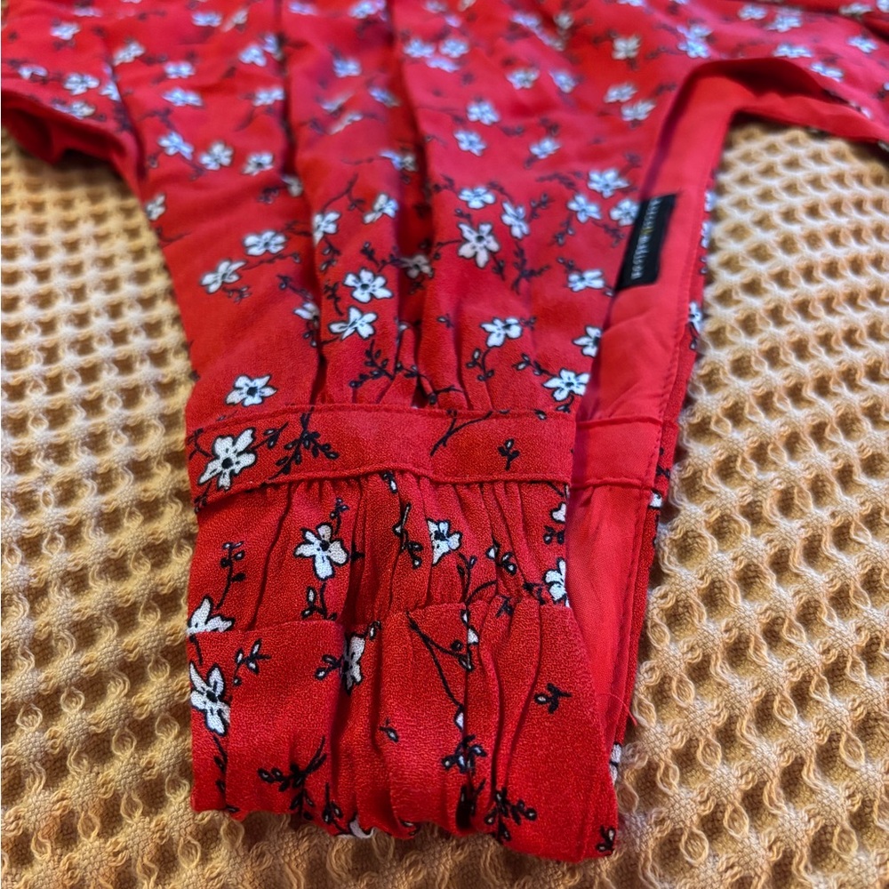 EUC Mercer & Madison Floral Sleeveless A-Line Red Mini Dress | Women’s 12 - Picture 12 of 14
